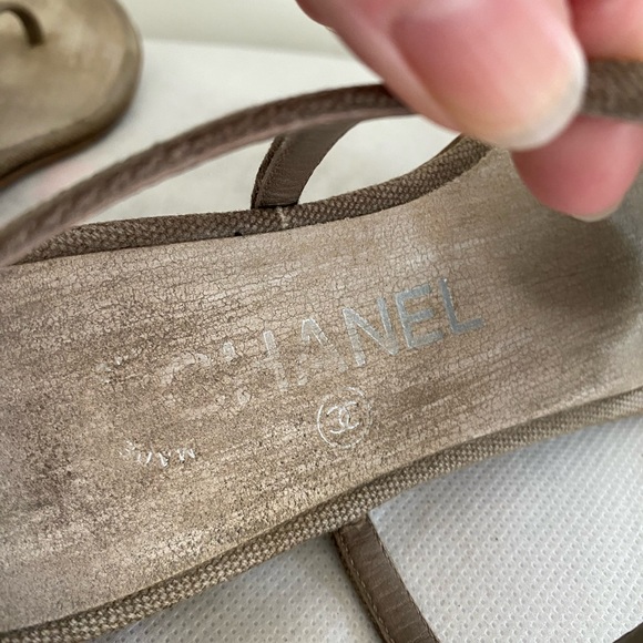 Authentic Chanel sandals with camellia - Picture 6 of 8